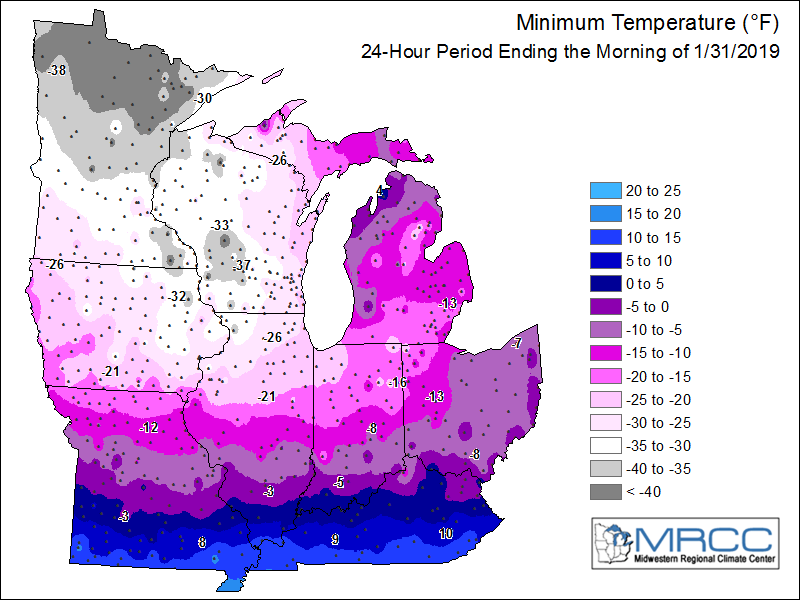 January 2019 Temperatures